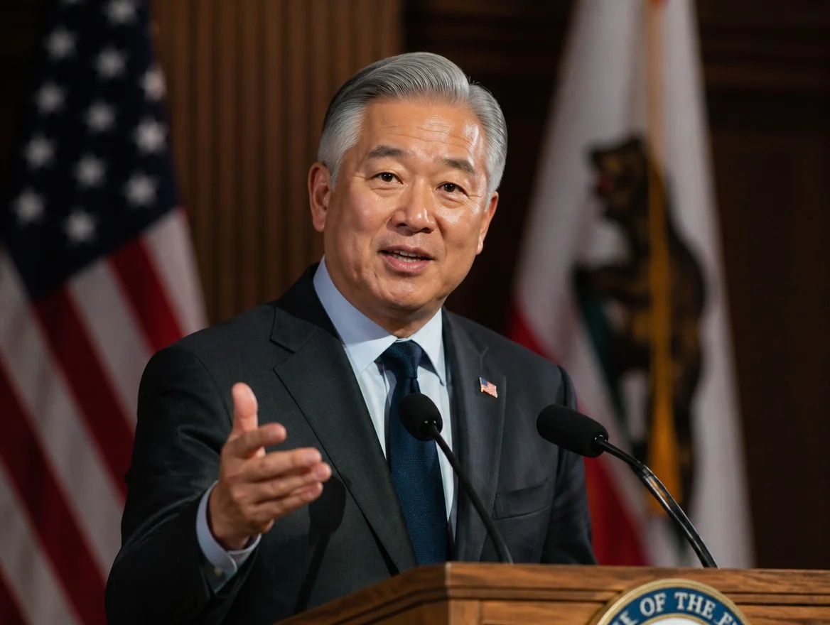 Government official speaking at podium